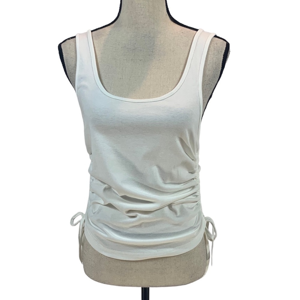 4th Reckless Lindsey Side Ruched Tank - White - size XL